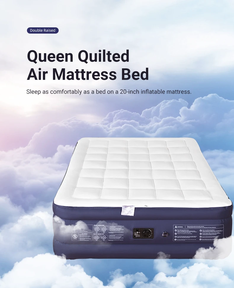 queen quilted air mattress bed