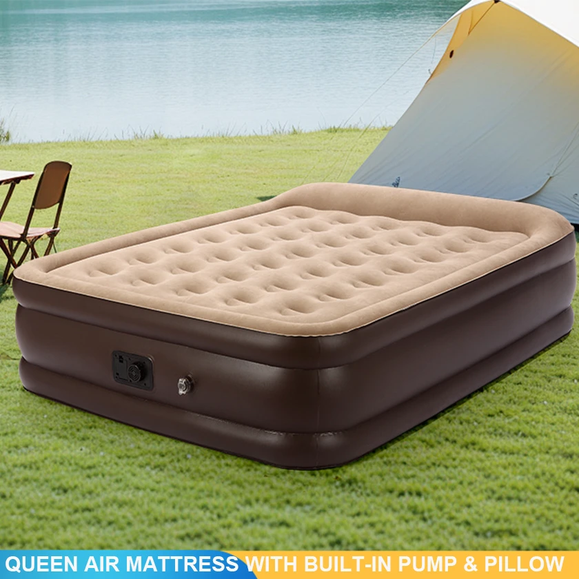 QUEEN AIR MATTRESS WITH BUILT IN PILLOW