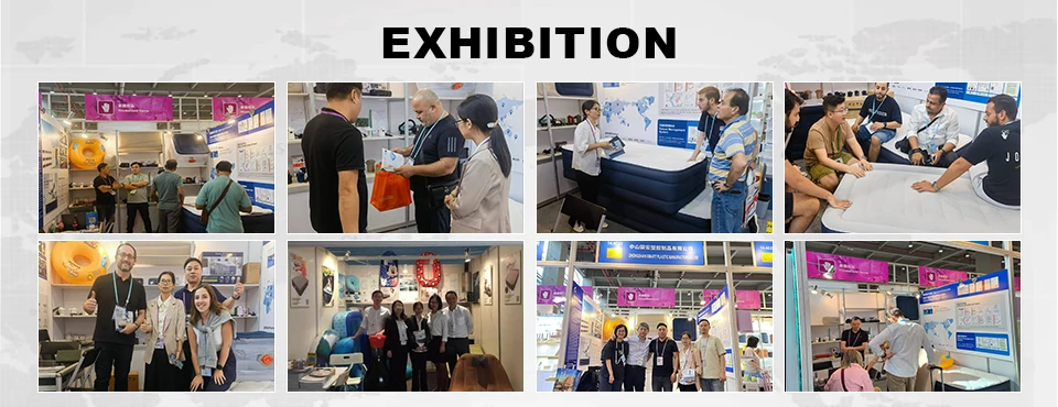 Photos from 136 canton fair  international exhibition showcasing Zhongshan Smart Plastic Manufacturing Ltd.’s innovative inflatable products, including air mattresses and cushions. The booth attracted global buyers with high-quality designs and advanced features.